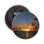 Sunset with Sailboats Tropical Landscape Photo Bottle Opener