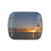Sunset with Sailboats Tropical Landscape Photo Candy Tin (Top)