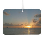Sunset with Sailboats Tropical Landscape Photo Car Air Freshener
