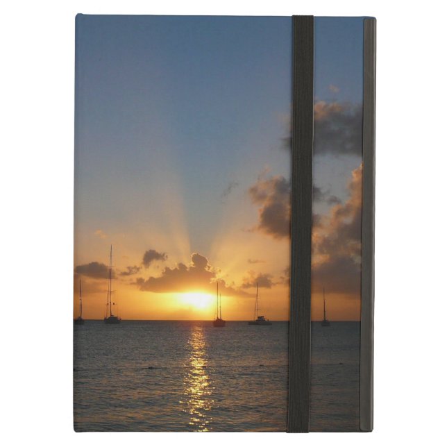 Sunset with Sailboats Tropical Landscape Photo Case For iPad Air (Front Closed)