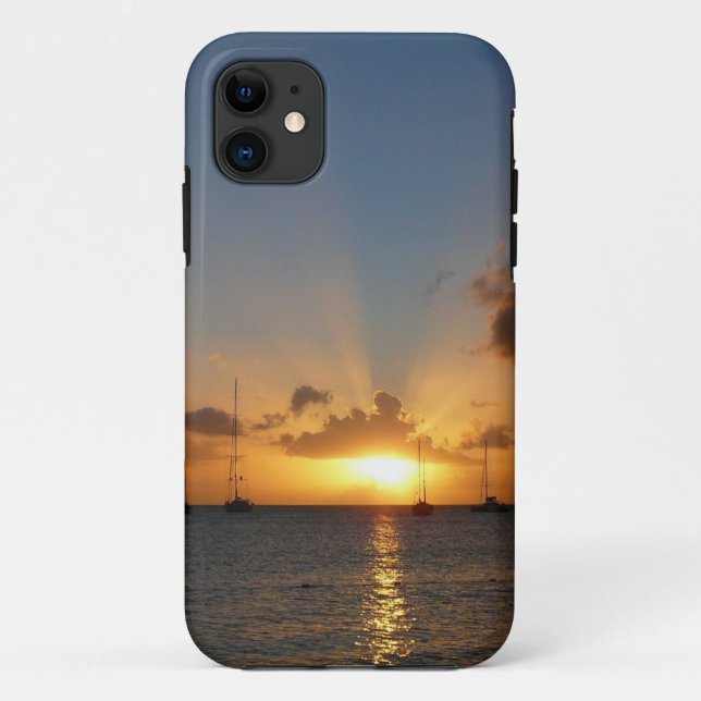 Sunset with Sailboats Tropical Landscape Photo Case-Mate iPhone Case (Back)