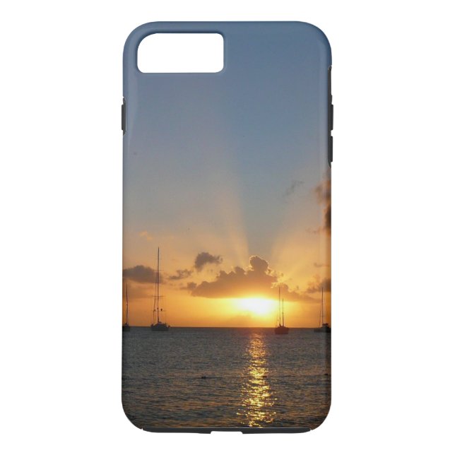 Sunset with Sailboats Tropical Landscape Photo Case-Mate iPhone Case (Back)