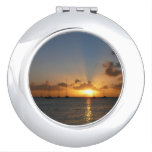 Sunset with Sailboats Tropical Landscape Photo Compact Mirror