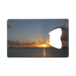 Sunset with Sailboats Tropical Landscape Photo Credit Card Bottle Opener