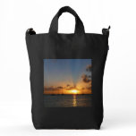 Sunset with Sailboats Tropical Landscape Photo Duck Bag