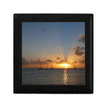 Sunset with Sailboats Tropical Landscape Photo Gift Box