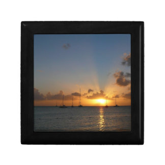 Sunset with Sailboats Tropical Landscape Photo Gift Box