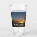Sunset with Sailboats Tropical Landscape Photo Glass