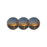 Sunset with Sailboats Tropical Landscape Photo Golf Ball Marker