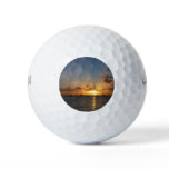 Sunset with Sailboats Tropical Landscape Photo Golf Balls