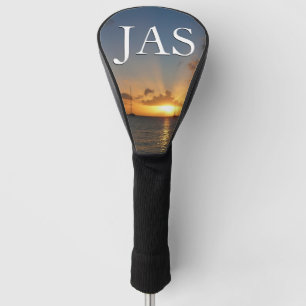 Sunset with Sailboats Tropical Landscape Photo Golf Head Cover