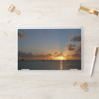 Sunset with Sailboats Tropical Landscape Photo HP Laptop Skin