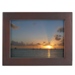 Sunset with Sailboats Tropical Landscape Photo Keepsake Box