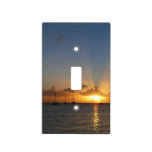 Sunset with Sailboats Tropical Landscape Photo Light Switch Cover