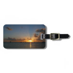 Sunset with Sailboats Tropical Landscape Photo Luggage Tag