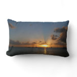 Sunset with Sailboats Tropical Landscape Photo Lumbar Pillow