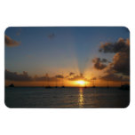 Sunset with Sailboats Tropical Landscape Photo Magnet