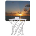 Sunset with Sailboats Tropical Landscape Photo Mini Basketball Hoop