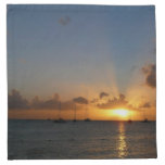 Sunset with Sailboats Tropical Landscape Photo Napkin