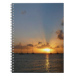 Sunset with Sailboats Tropical Landscape Photo Notebook