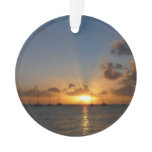 Sunset with Sailboats Tropical Landscape Photo Ornament