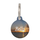 Sunset with Sailboats Tropical Landscape Photo Pet ID Tag