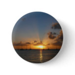 Sunset with Sailboats Tropical Landscape Photo Pinback Button