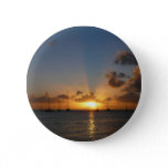 Sunset with Sailboats Tropical Landscape Photo Pinback Button