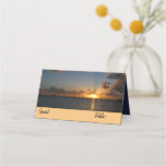 Sunset with Sailboats Tropical Landscape Photo Place Card