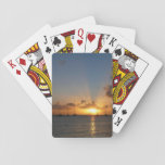 Sunset with Sailboats Tropical Landscape Photo Poker Cards
