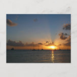 Sunset with Sailboats Tropical Landscape Photo Postcard