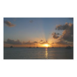 Sunset with Sailboats Tropical Landscape Photo Rectangular Sticker