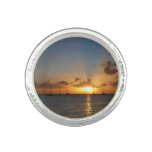 Sunset with Sailboats Tropical Landscape Photo Ring