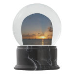 Sunset with Sailboats Tropical Landscape Photo Snow Globe