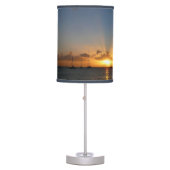 Sunset with Sailboats Tropical Landscape Photo Table Lamp (Front)