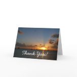 Sunset with Sailboats Tropical Landscape Photo Thank You Card