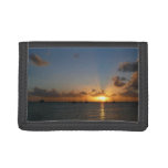 Sunset with Sailboats Tropical Landscape Photo Tri-fold Wallet