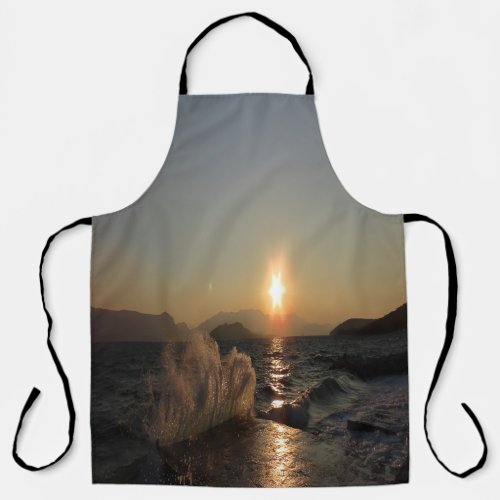 Sunset with surf in Croatia Apron