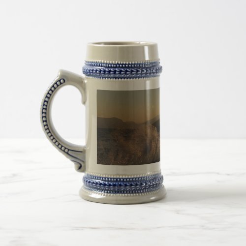 Sunset with surf in Croatia Beer Stein