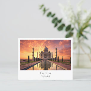 Sunset with Taj Mahal Agra, India Postcard
