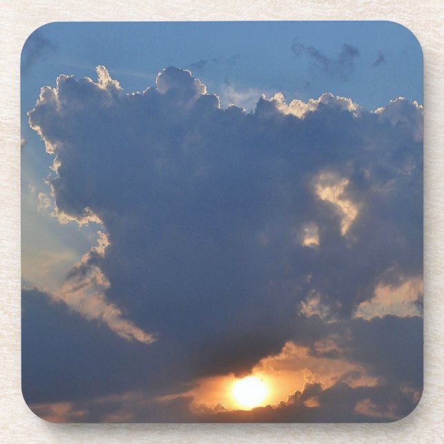 Sunset with Teacup Cloud Formation by STaylor Beverage Coaster (Front)
