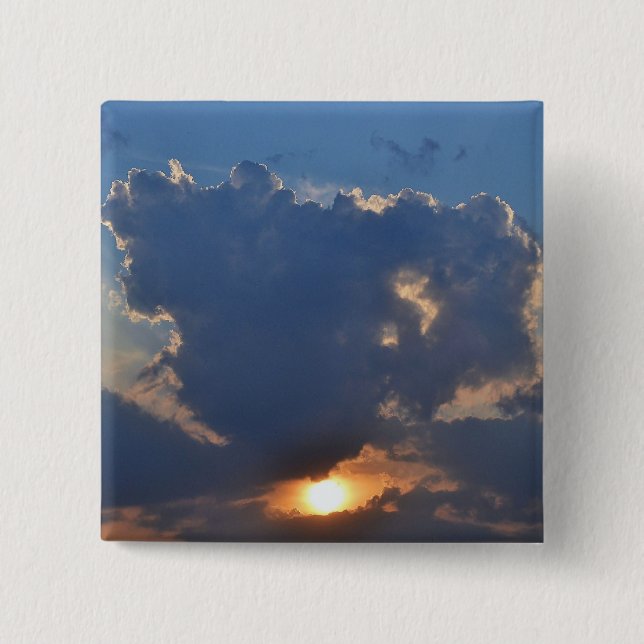 Sunset with Teacup Cloud Formation by STaylor Pinback Button (Front)