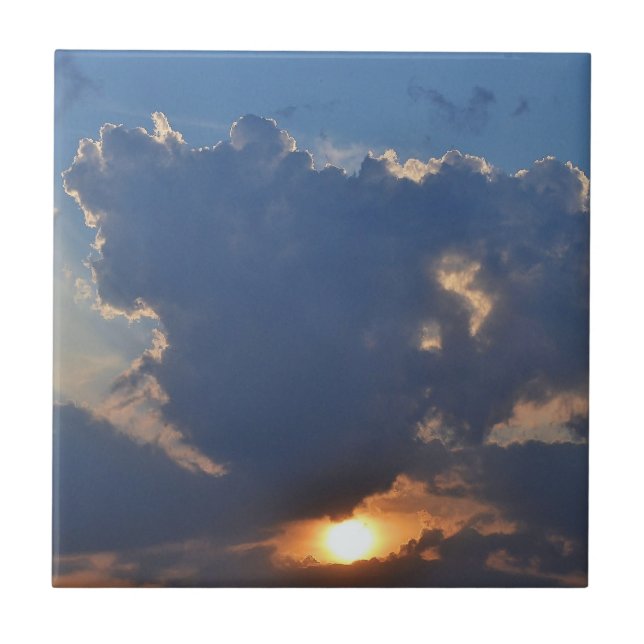 Sunset with Teacup Cloud Formation by STaylor Tile (Front)