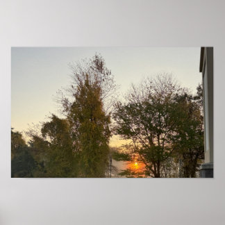 Sunset with Trees Poster