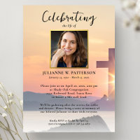 Sunset Wooden Cross Celebration of Life Photo