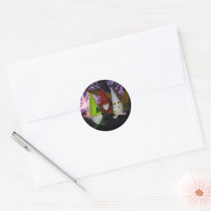 Sunset Woodland Gnomes Classic Round Sticker