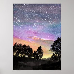 Sunset Woods Poster