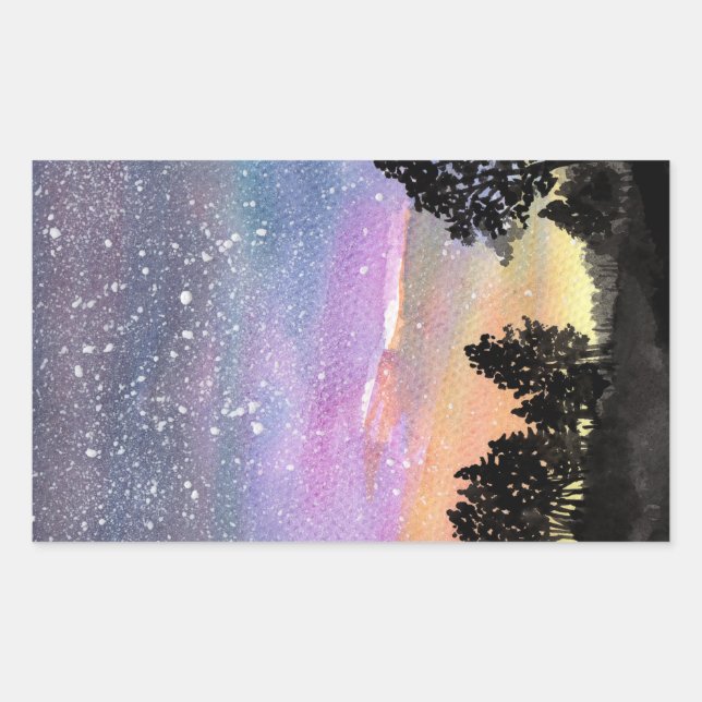 Sunset Woods Rectangular Sticker (Front)