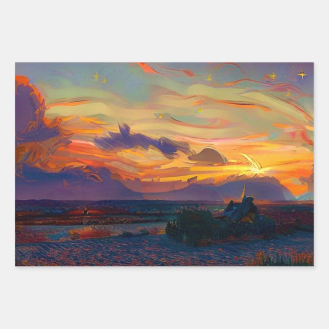 SUNSET WRAPPING PAPER SHEETS (Front)