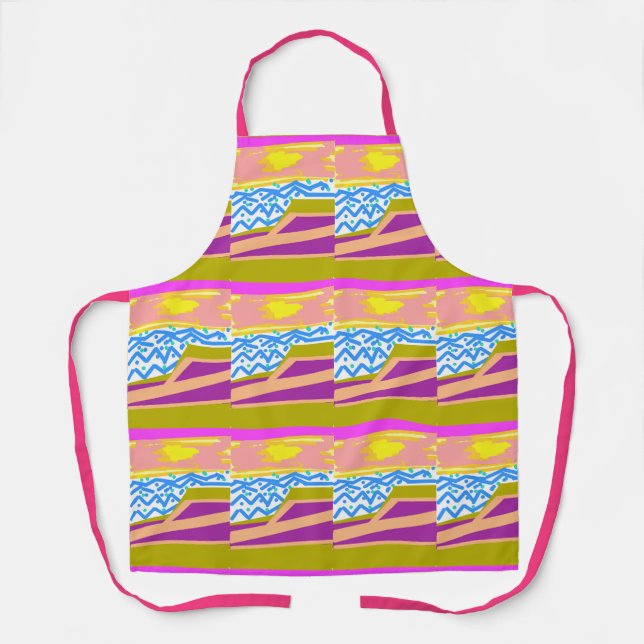 Sunset Yacht Waves  Apron (Front)